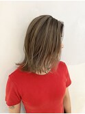 小森谷,黒髪,ボブルフ,ネビージュ,小顔,ワンレン,ハイライトd6