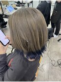 切りっぱなしボブ美髪ハイトーン裾カラーエンドカラー練馬所沢