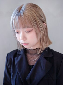 シオン(shion) オリーブカラー透明感カラー秋色ボブルフ_ba506732