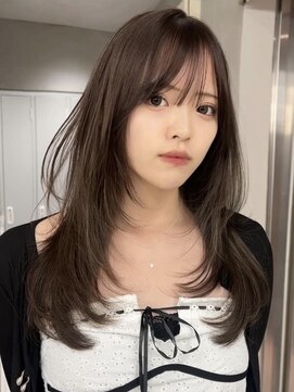 サイン 表参道(SIGN) 韓国ヘアーハッシュカットレイヤーカットグレージュブリーチ無し