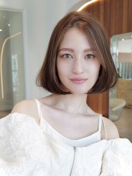 エースハバナ 渋谷(1 HAVANA) 流れる顔周りカット/20代30代大人上品/オリーブベージュ