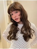 顔まわりカットレイヤーカット顔まわりレイヤーオリーブベージュ
