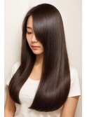 美髪ストレート×アッシュブラウン