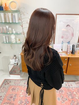 ヘアー アイス カンナ(HAIR ICI Canna) 大人可愛い女性に人気ロングレイヤー質感再整艶ブラウンカラー