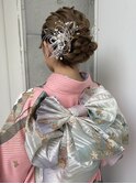 シニヨン×振袖お着付け