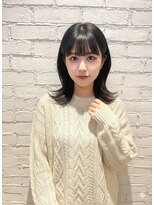 アン センター南(un) ◆くびれ外ハネミディアム【ミルクブラウン/ダークパープル】