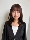 レイヤーカット×ナチュラルブラウン