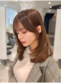 ハッシュカットくびれ顔まわりレイヤー韓国レイヤー前髪顔周り