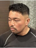 大人カッコイイフェードグラデーションワイルドツーブロック黒髪