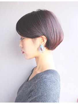 レンク(LENC) Coast.ショートボブ×ワインレッド×暗めカラー×ノームコア