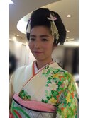 成人式の着付けと日本髪スタイルとポイントメイク