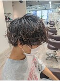 前下がりマッシュ×ハイライト×スパイラルパーマ