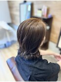 切りっぱなしボブ×明るめグレージュ