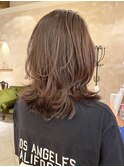 モテ髪ミディアムレイヤー/レイヤーカット/くびれ/20代30代40代