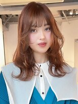 アイティー バイ アルバム 浦和店(IT by ALBUM)&nbsp;オレンジブラウンベージュ_斜めバンググレージュカラー_ba444311