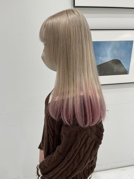 ハイブ 金沢(Hive) ブリーチハイトーングラデーションホワイトベージュピンク