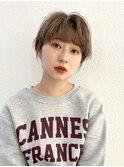 耳掛けショート/ブリーチカラー/10代20代30代