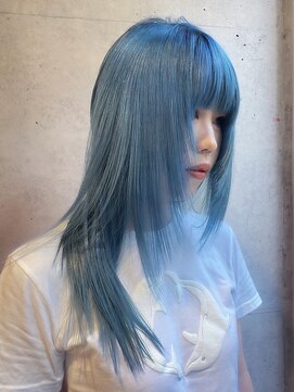 キャロルガーデンズ ボコカ 表参道(Carroll Gardens bococa) 水色　ブルー　ミントグリーン　ブリーチ　レイヤー