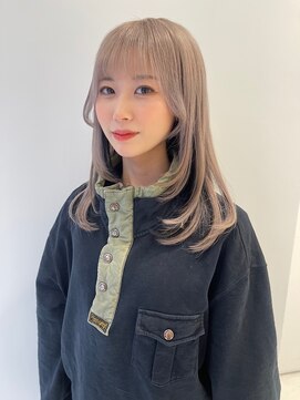 レノ(RENO) ハイトーンブリーチミルクティーベージュインナーカラーレイヤー