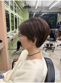 ブリーチなしカラー／髪質改善/ミルクティーベージュ/小顔へア