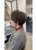 くびれショート　白髪ぼかし　グレージュ　30代40代