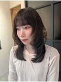 大分切りぱなし韓国レイヤーボブタイトメ軽めボブ外はねボブ