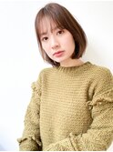 ダークブラウン×ナチュラルワンカールボブ