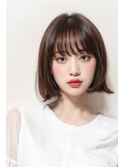 似合わせ小顔ボブ斜めバンググレージュカラー/新宿/新宿西口