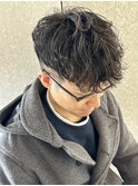 スペインカールメンズパーマメンズカットメンズマッシュ太田眉毛