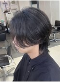 センターパートニュアンスパーマセンター分けワンカールパーマ