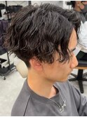 波巻きパーマメンズパーマメンズヘアツーブロックツイストパーマ