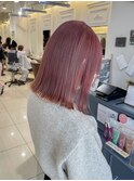 切りっぱなしロブ結べるボブペールピンク横浜【成田】