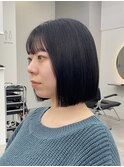 酸性ストレート/切りっぱなしボブ