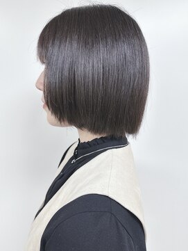 モリオ(morio) *黒髪耳かけボブ切りっぱなしボブ顔周りレイヤーボブ30代40代1