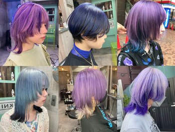 Re.(by INK.) 渋谷 ハイトーン/ウルフカット/デザインカラー/髪質改善