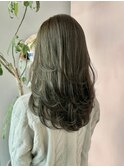 【kumu】韓国風/レイヤーカット/透明感/ロング/艶感/グレージュ