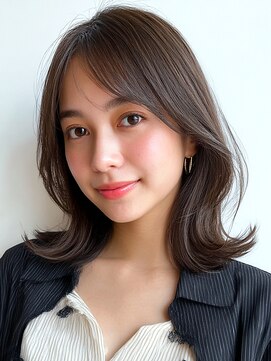 ロティー(loty) レイヤー くびれミディ グレージュ 赤み消し 暗めカラー 20代