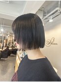 切りっぱなしボブ×縮毛矯正
