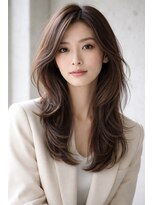 パラン 田無店(PaLaN)&nbsp;透明感グレージュブラウン × 胸上ロングレイヤー#田無#美容室