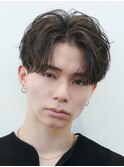 メンズパーマフェザーパーマシャドウパーマセンターパートゆるめ