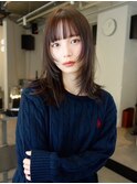 天神 ブリーチなしダブルカラー レイヤーカット 暖色カラー