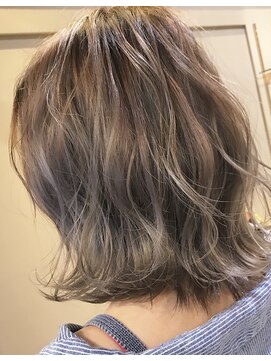 ウノプリール 茶屋町店(unopulir) 【unopulir永尾】グレージュグラデーション☆ロブウェーブ