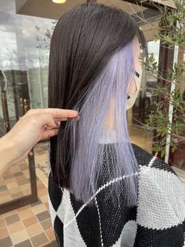 アース コアフュールボーテ 長岡店(EARTH coiffure beaute) パープルインナーカラーケアブリーチウルフカット