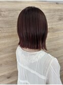 艶カラー ピンクバイオレット 外ハネボブ