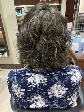 ユニックス UNIX 蕨店 【40代50代髪型】白髪ぼかしハイライトカラー☆メンズパーマ