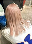 ピンクミルクティーハイトーンカラーピンクベージュケアブリーチ