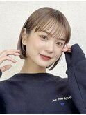 切りっぱなしミニボブ簡単スタイリングシースルーバング