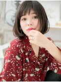 黒髪オリーブグレージュ切りっぱなしミニボブc6上尾20代30代40代