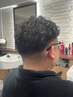メンズカットコース+全体パーマ(シェービング+眉毛カット+トリートメント)