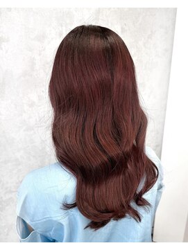 デミヘアー(Demi hair) レッドブラウン×リバース巻き
